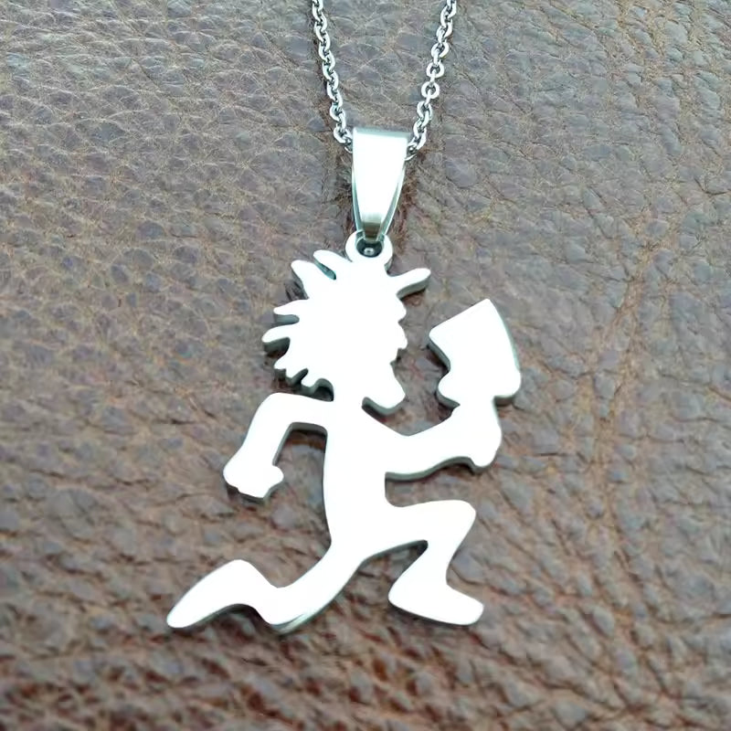 Stainless Steel Hatchet Man Charm Pendant Necklace For Men Women Funny Jewelry