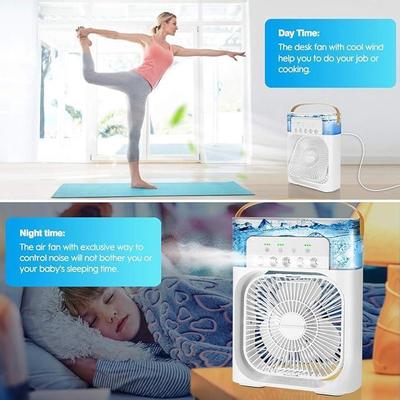 New 3 In 1 Fan AIr Conditioner Household Mini Air Cooler LED Night Light Portable Humidifier Air Adjustment Fan Office Home Fan