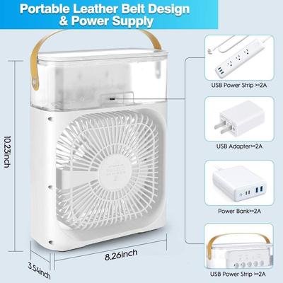 New 3 In 1 Fan AIr Conditioner Household Mini Air Cooler LED Night Light Portable Humidifier Air Adjustment Fan Office Home Fan