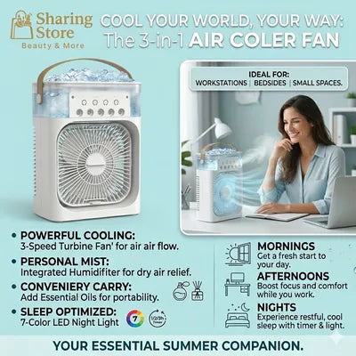 ❄️ Portable Mini Air Cooler Fan with Humidifier – Stay Cool Anywhere! ❄️