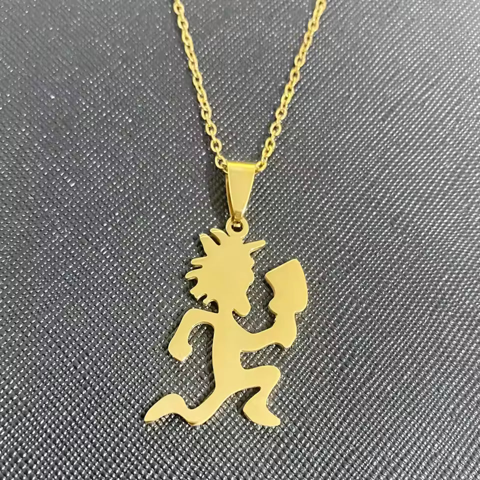Stainless Steel Hatchet Man Charm Pendant Necklace For Men Women Funny Jewelry