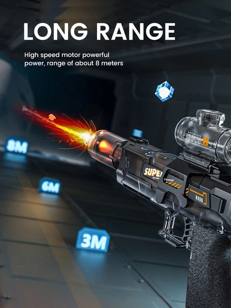 Children Simulated Flame Electric Water Gun Toys Summer Outdoor Beach Pool Fight Game Kids Automatic Sensor Lights Watergun Gift