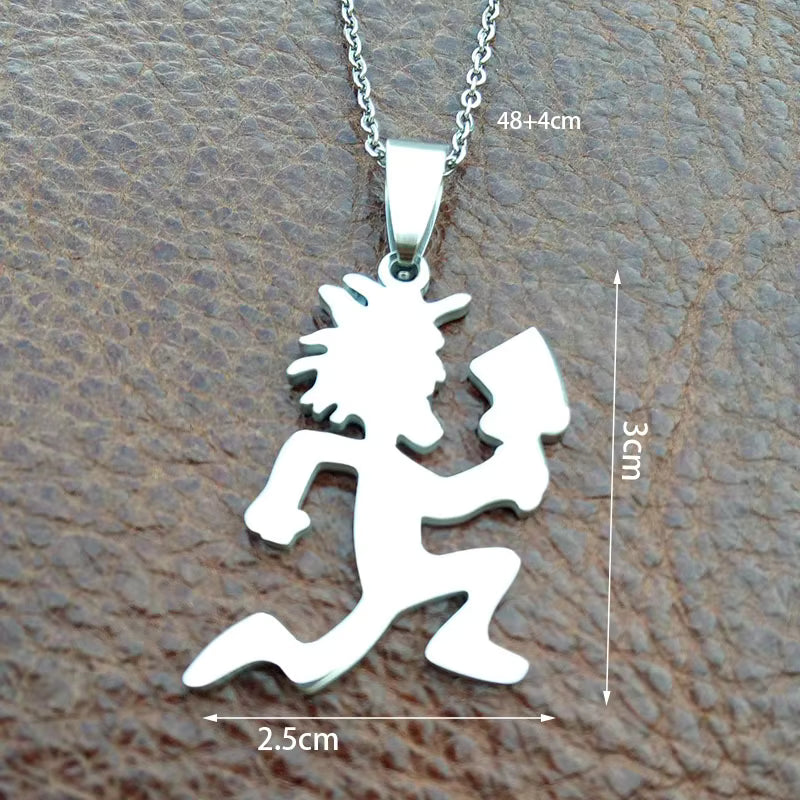 Stainless Steel Hatchet Man Charm Pendant Necklace For Men Women Funny Jewelry