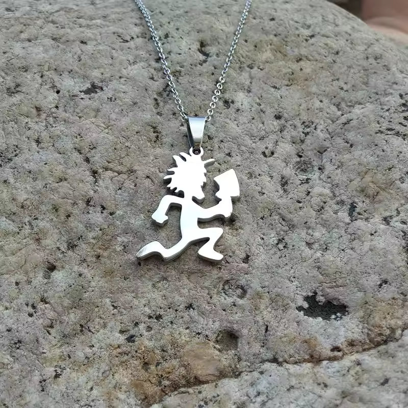 Stainless Steel Hatchet Man Charm Pendant Necklace For Men Women Funny Jewelry