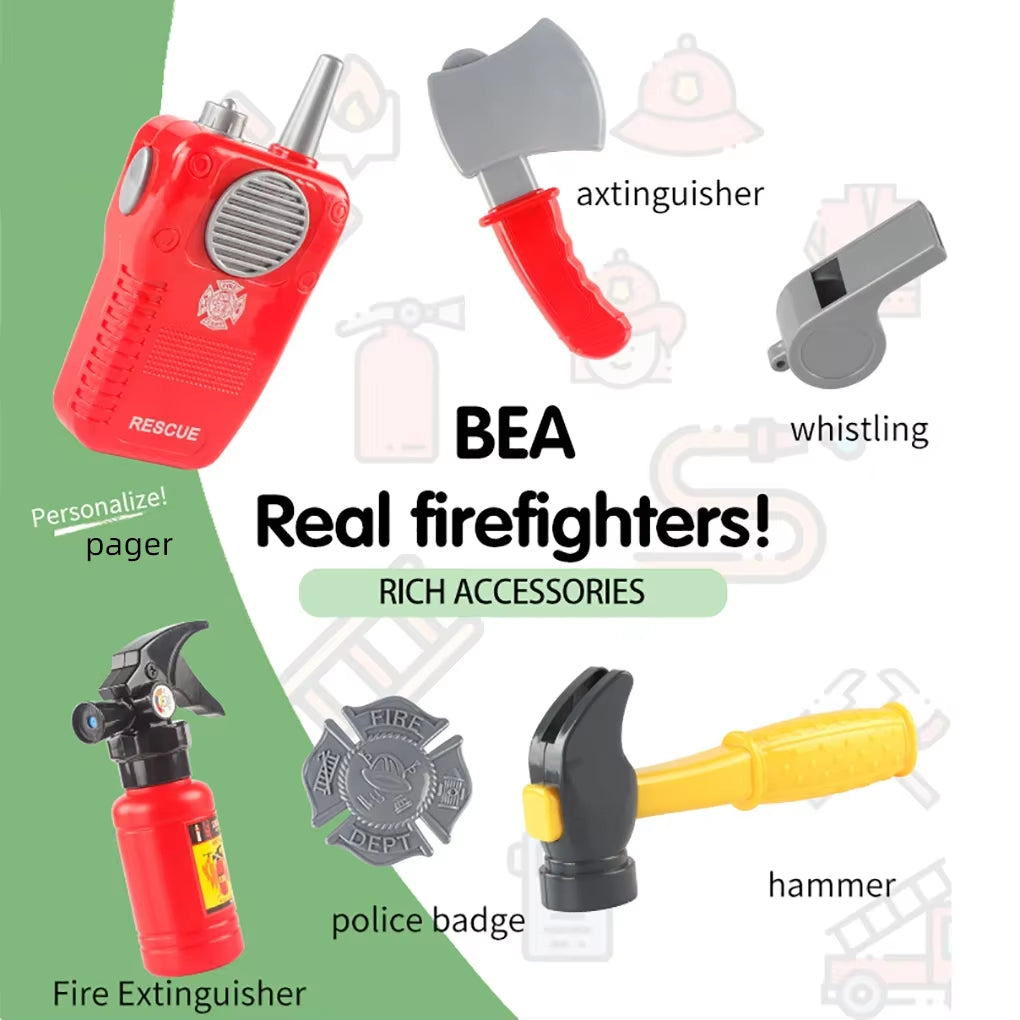 Career Role Play Toy Tools Firefighter Tools Toolbox Cosplay Pretend Toys Children's Games Work Tools Fireman educational Toys