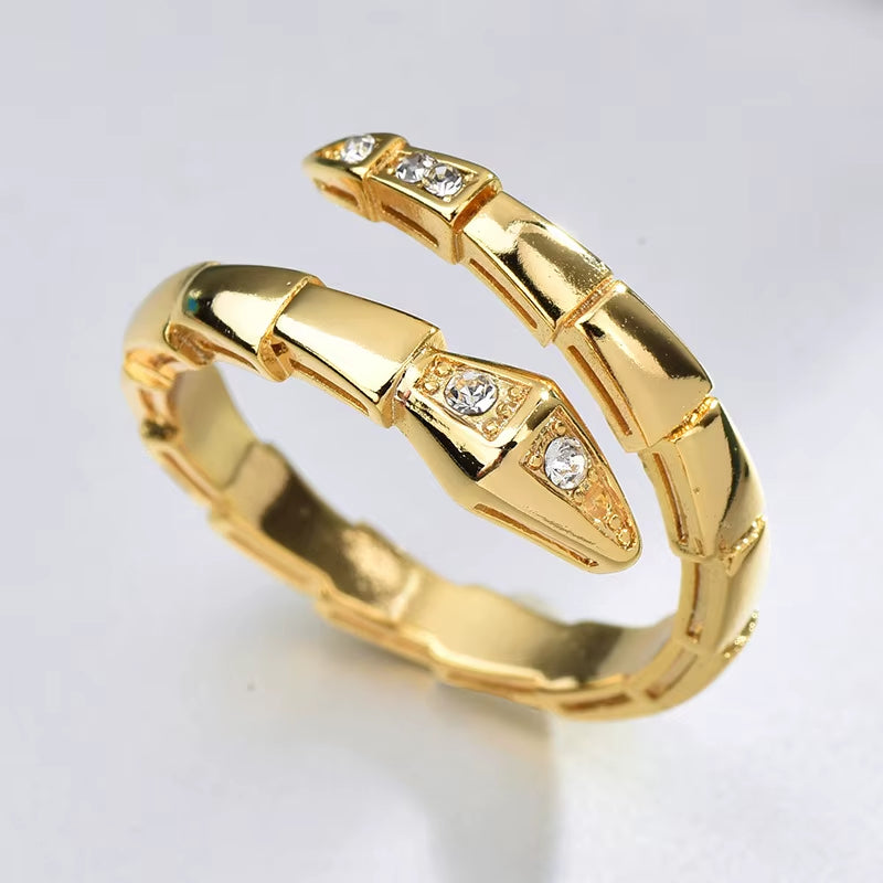 Snake Shaped Cuff Ring Set Charm Versatile Snake Ring Adjustable Rings For Women