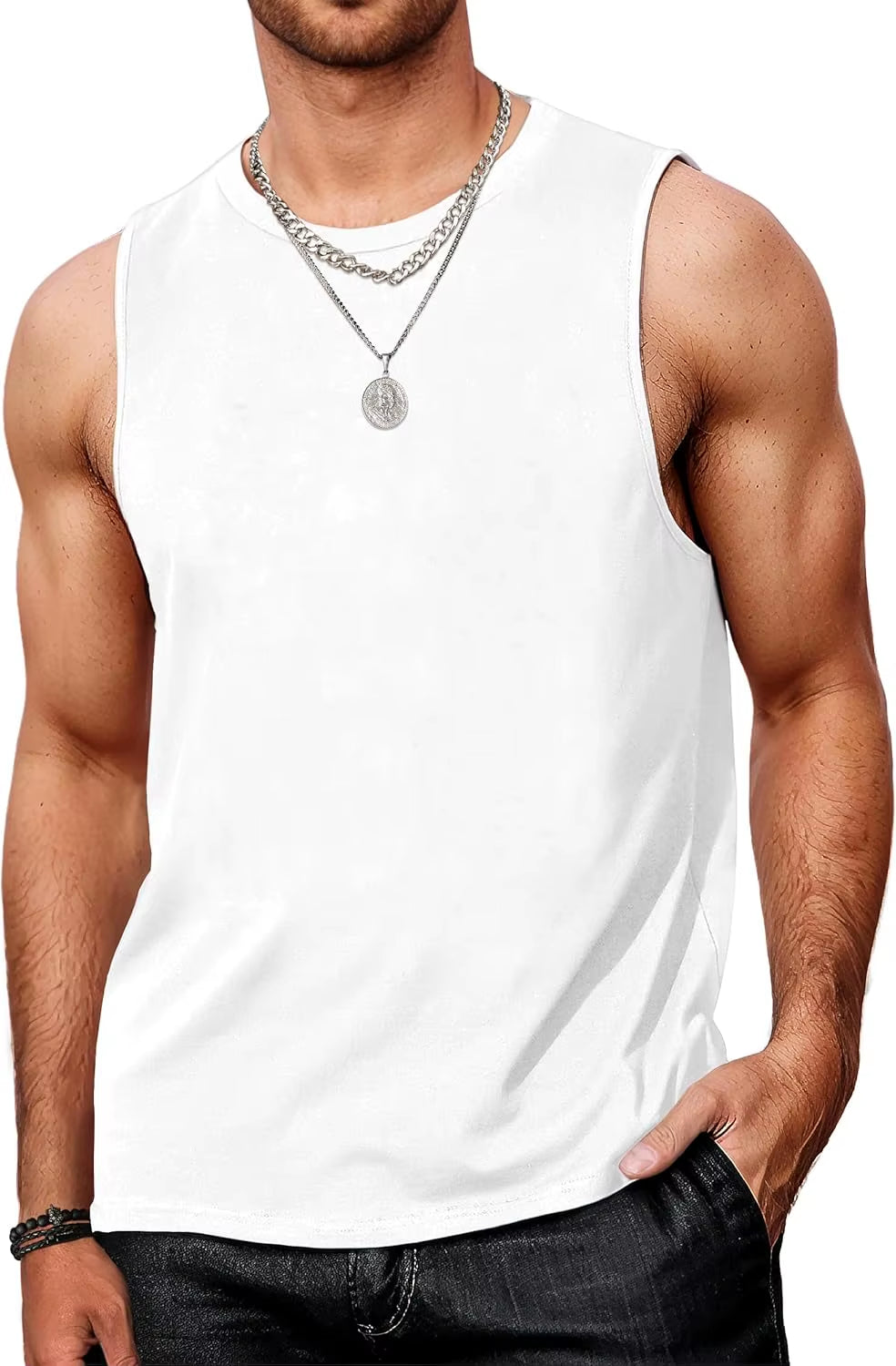 Mens Tank Tops Workout Sleeveless Shirts Summer Solid color Polyester Quick drying Tanks for Men summer Beach Sports T-Shirts