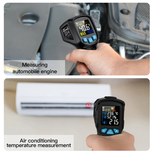 -50 to 800 Degree Mestek Digital Infrared Thermometer Laser Temperature Meter Non-contact Pyrometer Hygrometer