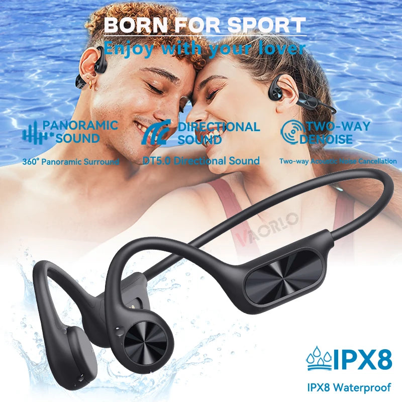 Bone Conduction Wireless Headphone IPX8 Waterproof Swimming Headset Bluetooth 5.4 32GB RAM MP3 Player HIFI Music Sports Earphone