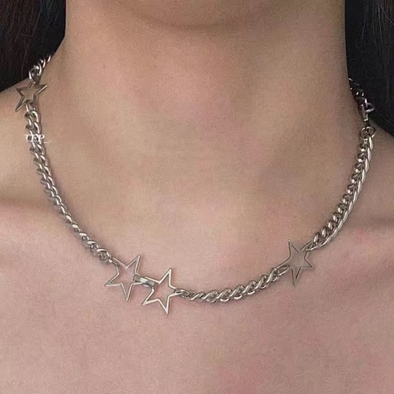 Punk Rock Y2K Black Star Cross Red Heart Pendant Ghost Claw Choker Chain Necklace Men Women Goth Vintage Grunge EMO Accessories