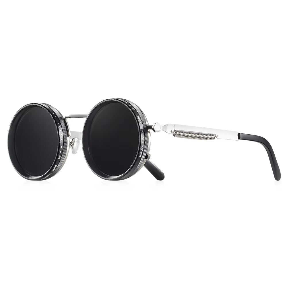CRIXALIS Polarized Round Sunglasses ND9 Adjustable Dimming Men Women Retro Punk Men's Fishing Eyeglasses Outdoor Shades UV400