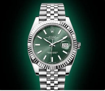 Rolex Watch  Unisex Green Dial Stainless Steel Watch