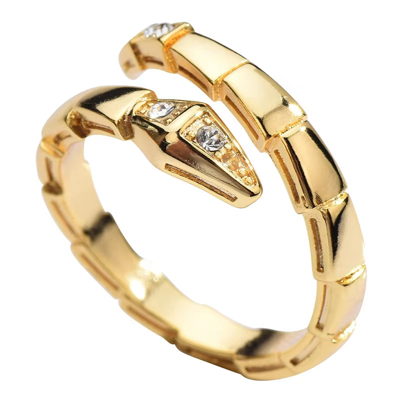 Snake Shaped Cuff Ring Set Charm Versatile Snake Ring Adjustable Rings For Women
