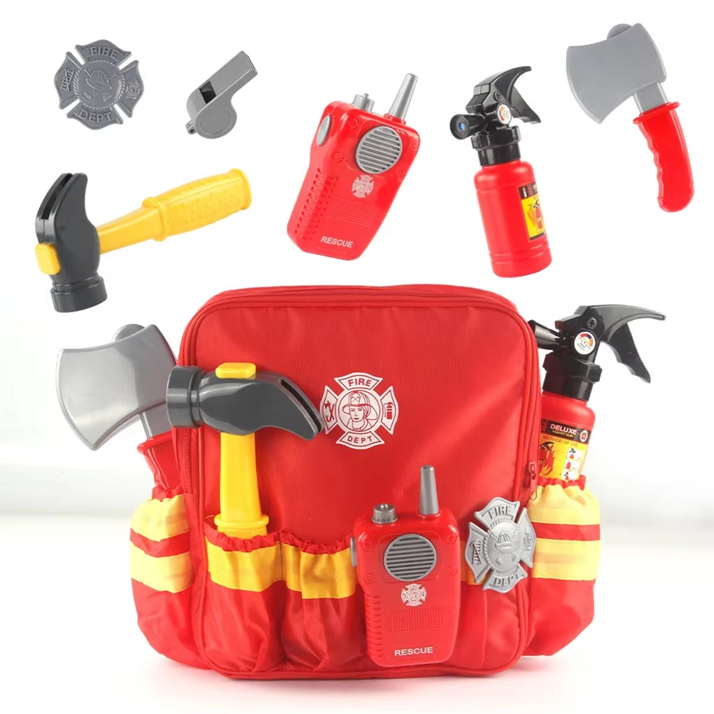Career Role Play Toy Tools Firefighter Tools Toolbox Cosplay Pretend Toys Children's Games Work Tools Fireman educational Toys