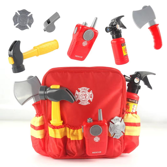 Career Role Play Toy Tools Firefighter Tools Toolbox Cosplay Pretend Toys Children's Games Work Tools Fireman educational Toys