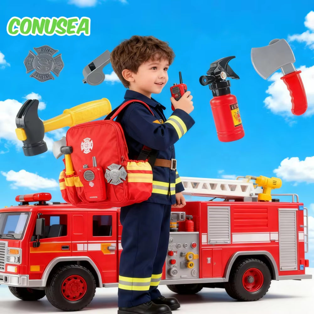 Career Role Play Toy Tools Firefighter Tools Toolbox Cosplay Pretend Toys Children's Games Work Tools Fireman educational Toys