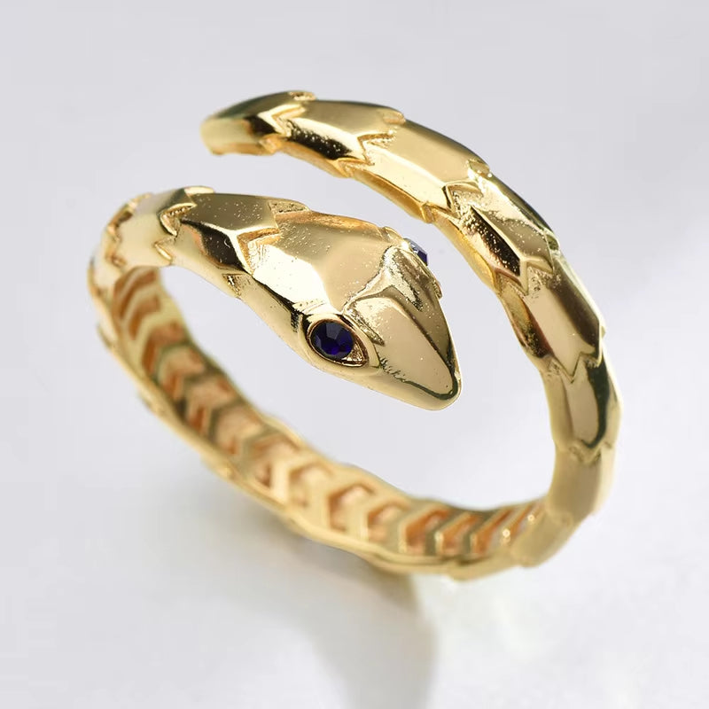 Snake Shaped Cuff Ring Set Charm Versatile Snake Ring Adjustable Rings For Women