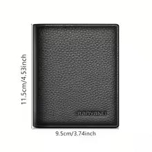 Vertical Short Wallets for Men Genuine Leather Rfid Blocking Wallet Men Coin Pocket Slim Card Holder Minimalist Small Purse