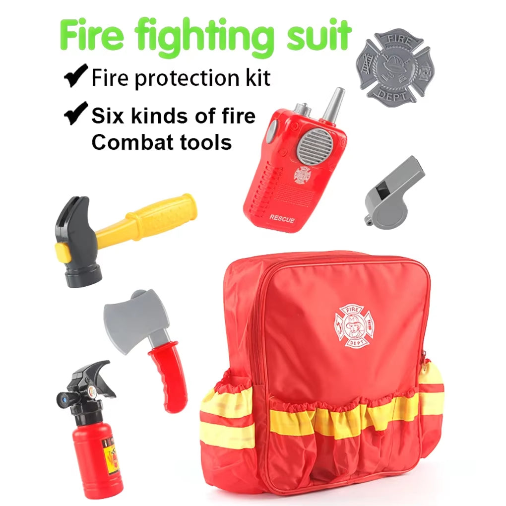Career Role Play Toy Tools Firefighter Tools Toolbox Cosplay Pretend Toys Children's Games Work Tools Fireman educational Toys